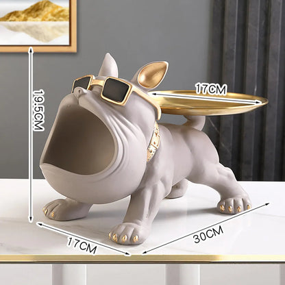 Resin Bulldog Storage Statue