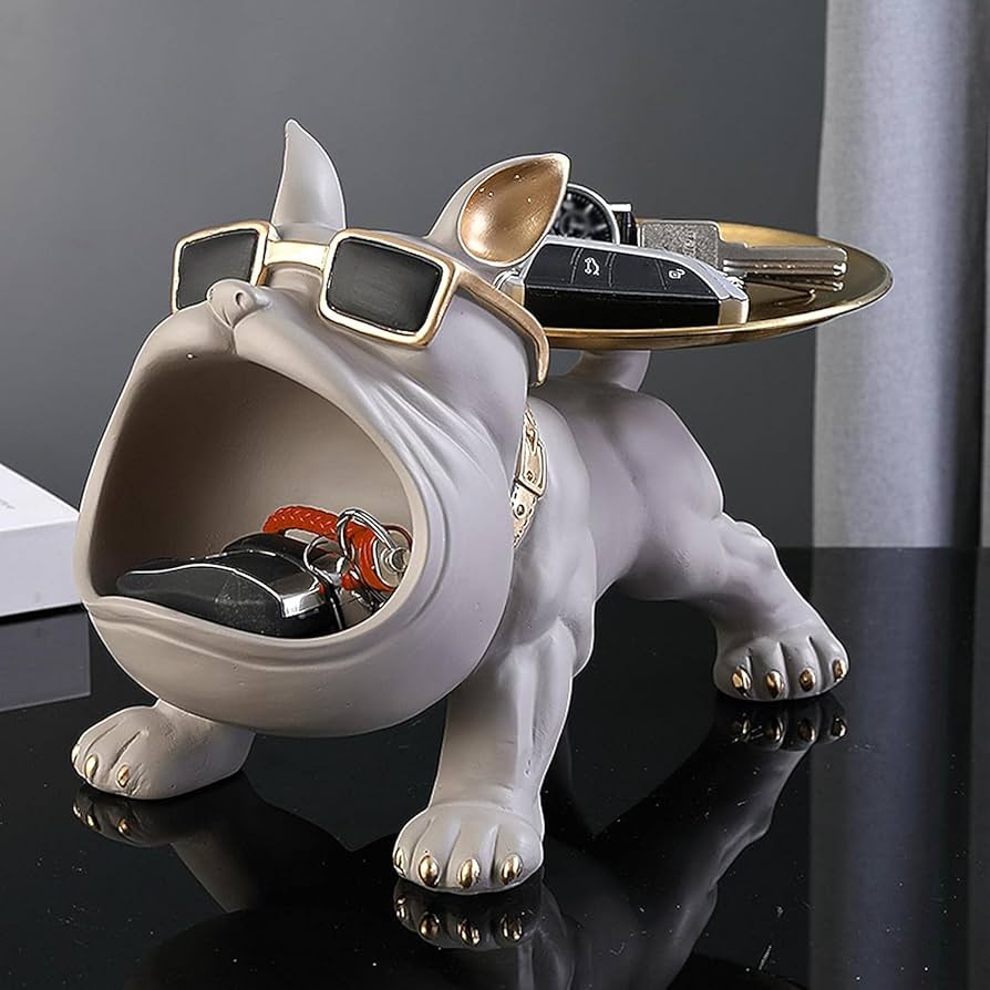 Resin Bulldog Storage Statue