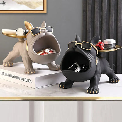 Resin Bulldog Storage Statue