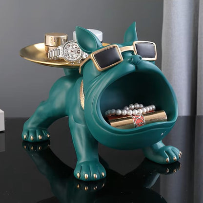 Resin Bulldog Storage Statue