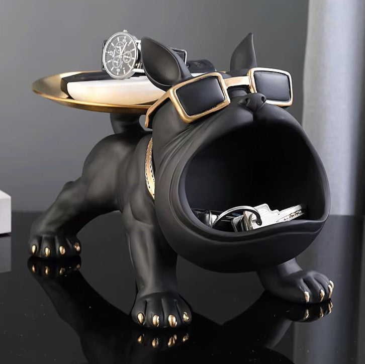 Resin Bulldog Storage Statue