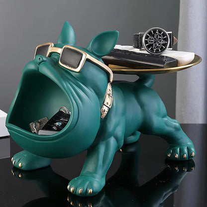 Resin Bulldog Storage Statue