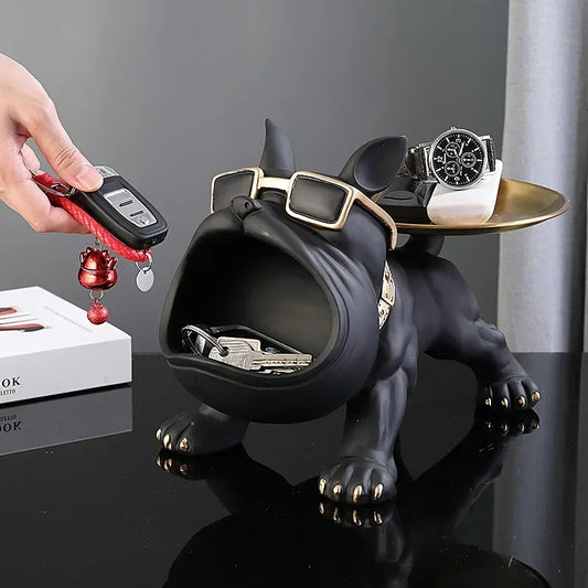 Resin Bulldog Storage Statue