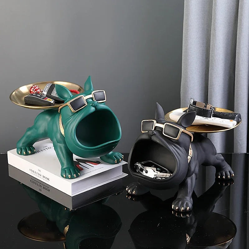 Resin Bulldog Storage Statue
